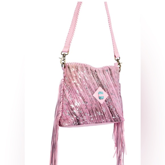 MYRA- Silver Rose Trail Leather & Hairon Bag- (BEAUTIFUL BAG) - Picture 2 of 6